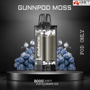 GUNNPOD MOSS – JUICY GRAPE ICE – 8000 PUFFS – POD ONLY
