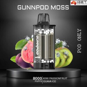 GUNNPOD MOSS – KIWI PASSIONFRUIT GUAVA ICE – 8000 PUFFS – POD ONLY