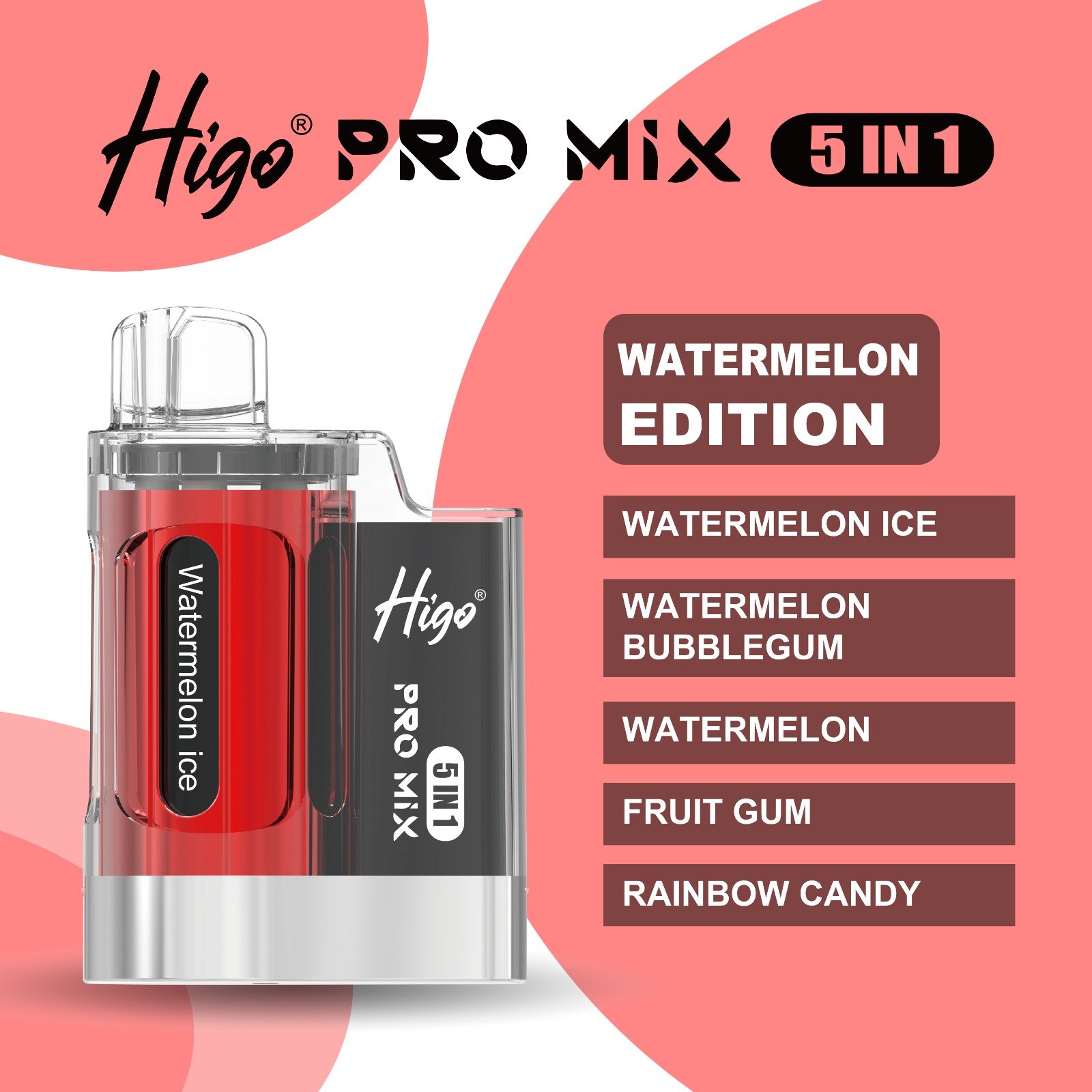 Higo PRO MIX 5 IN 1 – WATERMELON EDITION – 6000 PUFFS